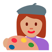 👩🏽‍🎨 Emoji Artista Mujer: Tono De Piel Medio en Twitter Twemoji 2.6.