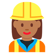 👷🏾‍♀️ Emoji Bauarbeiterin: mitteldunkle Hautfarbe Twitter Twemoji 2.6.