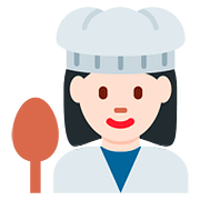 👩🏻‍🍳 Emoji Cocinera: Tono De Piel Claro en Twitter Twemoji 2.6.