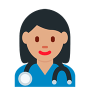 Emoji 👩🏽‍⚕️ Operatrice Sanitaria: Carnagione Olivastra su Twitter Twemoji 2.6.