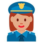 Émoji 👮🏽‍♀️ Policière : Peau Légèrement Mate sur Twitter Twemoji 2.6.