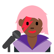 Emoji 👩🏿‍🎤 Cantante Donna: Carnagione Scura su Twitter Twemoji 2.6.