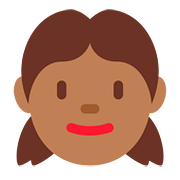 👧🏾 Emoji Mädchen: mitteldunkle Hautfarbe Twitter Twemoji 2.6.