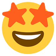🤩 Emoji Cara Sonriendo Con Estrellas en Twitter Twemoji 2.6.