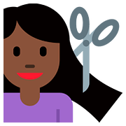 💇🏿 Emoji Persona Cortándose El Pelo: Tono De Piel Oscuro en Twitter Twemoji 2.6.