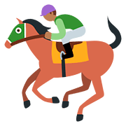 🏇🏾 Emoji Corrida De Cavalos: Pele Morena Escura na Twitter Twemoji 2.6.