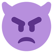 👿 Emoji wütendes Gesicht mit Hörnern Twitter Twemoji 2.6.