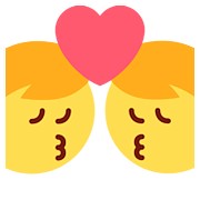 👨‍❤️‍💋‍👨 Emoji sich küssendes Paar: Mann, Mann Twitter Twemoji 2.6.