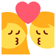 Emoji 👩‍❤️‍💋‍👨 Bacio Tra Coppia: Donna E Uomo su Twitter Twemoji 2.6.
