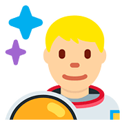 👨🏼‍🚀 Emoji Astronauta Homem: Pele Morena Clara na Twitter Twemoji 2.6.