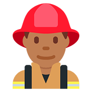 👨🏾‍🚒 Emoji Feuerwehrmann: mitteldunkle Hautfarbe Twitter Twemoji 2.6.