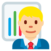 👨🏼‍💼 Emoji Oficinista Hombre: Tono De Piel Claro Medio en Twitter Twemoji 2.6.