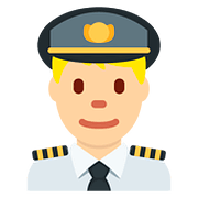 👨🏼‍✈️ Emoji Piloto De Avião Homem: Pele Morena Clara na Twitter Twemoji 2.6.