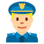 👮🏼‍♂️ Emoji Policial Homem: Pele Morena Clara na Twitter Twemoji 2.6.