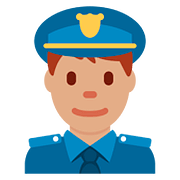 👮🏽‍♂️ Emoji Policial Homem: Pele Morena na Twitter Twemoji 2.6.
