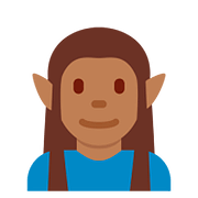 🧝🏾‍♂️ Emoji Elfo Hombre: Tono De Piel Oscuro Medio en Twitter Twemoji 2.6.
