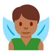 🧚🏾‍♂️ Emoji Homem Fada: Pele Morena Escura na Twitter Twemoji 2.6.
