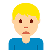 Emoji 🙍🏼‍♂️ Uomo Corrucciato: Carnagione Abbastanza Chiara su Twitter Twemoji 2.6.