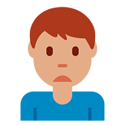 Emoji 🙍🏽‍♂️ Uomo Corrucciato: Carnagione Olivastra su Twitter Twemoji 2.6.
