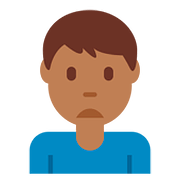 🙍🏾‍♂️ Emoji missmutiger Mann: mitteldunkle Hautfarbe Twitter Twemoji 2.6.