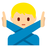 Emoji 🙅🏼‍♂️ Uomo Con Gesto Di Rifiuto: Carnagione Abbastanza Chiara su Twitter Twemoji 2.6.