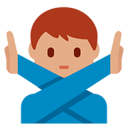 🙅🏽‍♂️ Emoji Hombre Haciendo El Gesto De «no»: Tono De Piel Medio en Twitter Twemoji 2.6.