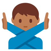 🙅🏾‍♂️ Emoji Hombre Haciendo El Gesto De «no»: Tono De Piel Oscuro Medio en Twitter Twemoji 2.6.