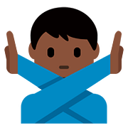 Emoji 🙅🏿‍♂️ Uomo Con Gesto Di Rifiuto: Carnagione Scura su Twitter Twemoji 2.6.