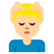 💆🏼‍♂️ Emoji Mann, der eine Kopfmassage bekommt: mittelhelle Hautfarbe Twitter Twemoji 2.6.