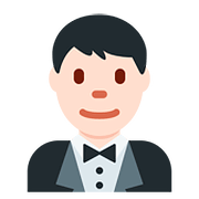 🤵🏻 Emoji Person im Smoking: helle Hautfarbe Twitter Twemoji 2.6.