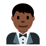 🤵🏿 Emoji Person im Smoking: dunkle Hautfarbe Twitter Twemoji 2.6.