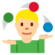 🤹🏼‍♂️ Emoji Jongleur: mittelhelle Hautfarbe Twitter Twemoji 2.6.