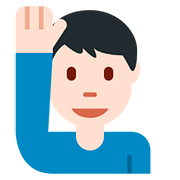 🙋🏻‍♂️ Emoji Mann mit erhobenem Arm: helle Hautfarbe Twitter Twemoji 2.6.