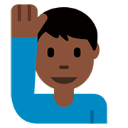 Emoji 🙋🏿‍♂️ Uomo Con Mano Alzata: Carnagione Scura su Twitter Twemoji 2.6.