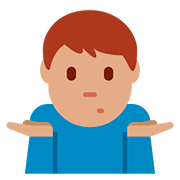 🤷🏽‍♂️ Emoji Hombre Encogido De Hombros: Tono De Piel Medio en Twitter Twemoji 2.6.