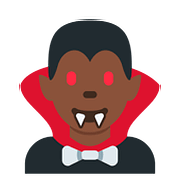 🧛🏿‍♂️ Emoji männlicher Vampir: dunkle Hautfarbe Twitter Twemoji 2.6.
