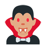 🧛🏽‍♂️ Emoji Vampiro Hombre: Tono De Piel Medio en Twitter Twemoji 2.6.
