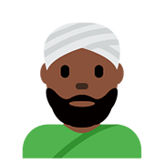 👳🏿 Emoji Person mit Turban: dunkle Hautfarbe Twitter Twemoji 2.6.