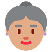 Émoji 👵🏽 Femme âgée : Peau Légèrement Mate sur Twitter Twemoji 2.6.