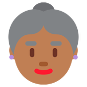 👵🏾 Emoji Anciana: Tono De Piel Oscuro Medio en Twitter Twemoji 2.6.