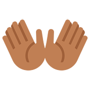 👐🏾 Emoji Mãos Abertas: Pele Morena Escura na Twitter Twemoji 2.6.