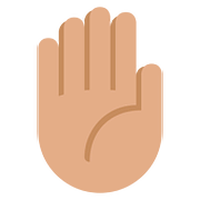 ✋🏽 Emoji erhobene Hand: mittlere Hautfarbe Twitter Twemoji 2.6.