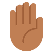 ✋🏾 Emoji Mão Levantada: Pele Morena Escura na Twitter Twemoji 2.6.