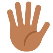 🖐🏾 Emoji Hand mit gespreizten Fingern: mitteldunkle Hautfarbe Twitter Twemoji 2.6.