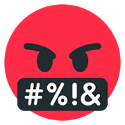 🤬 Emoji Gesicht mit Symbolen über dem Mund Twitter Twemoji 2.6.