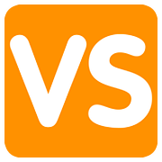 🆚 Emoji Großbuchstaben VS in orangefarbenem Quadrat Twitter Twemoji 2.6.
