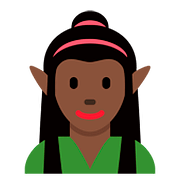 Emoji 🧝🏿‍♀️ Elfo Donna: Carnagione Scura su Twitter Twemoji 2.6.