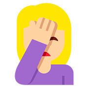 Emoji 🤦🏼‍♀️ Donna Esasperata: Carnagione Abbastanza Chiara su Twitter Twemoji 2.6.