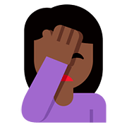 Emoji 🤦🏿‍♀️ Donna Esasperata: Carnagione Scura su Twitter Twemoji 2.6.