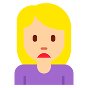Emoji 🙍🏼‍♀️ Donna Corrucciata: Carnagione Abbastanza Chiara su Twitter Twemoji 2.6.
